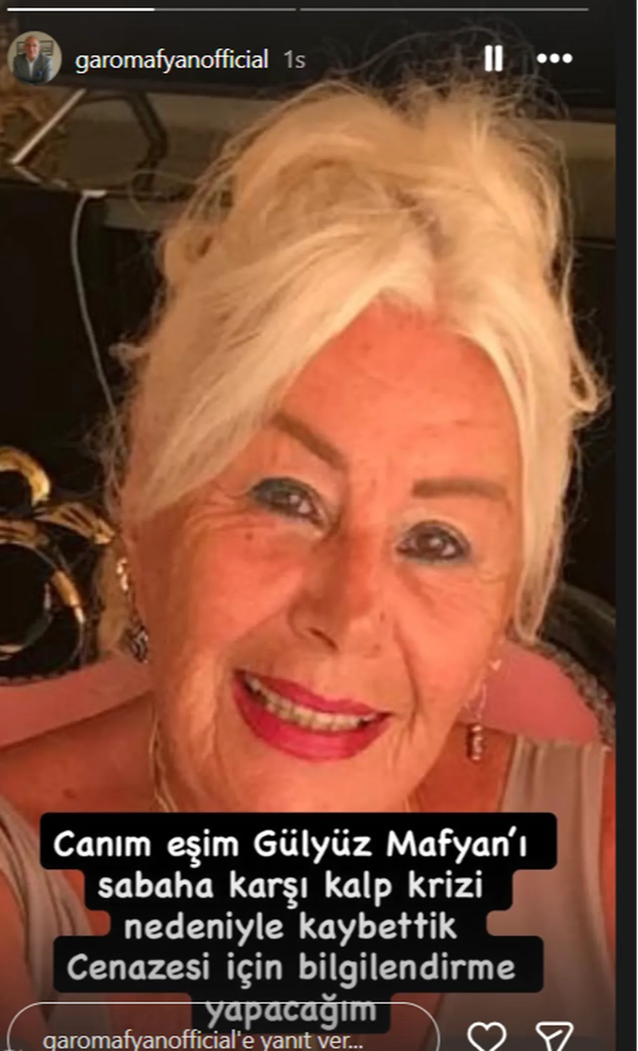 Garo Mafyanın eşi Gülyüz Mafyan hayatını kaybetti