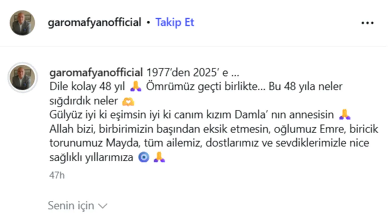 Garo Mafyanın eşi Gülyüz Mafyan hayatını kaybetti