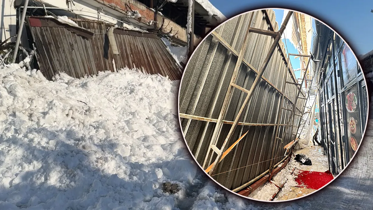 Karabük'te korku dolu anlar! Karın biriktiği çatı çöktü, saniyelerle ölümden döndü 