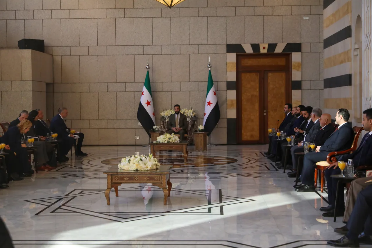 Suriye Cumhurbaşkanı Ahmed Şara, BMGK heyetini Şam'daki Halk Sarayı'nda kabul etti.