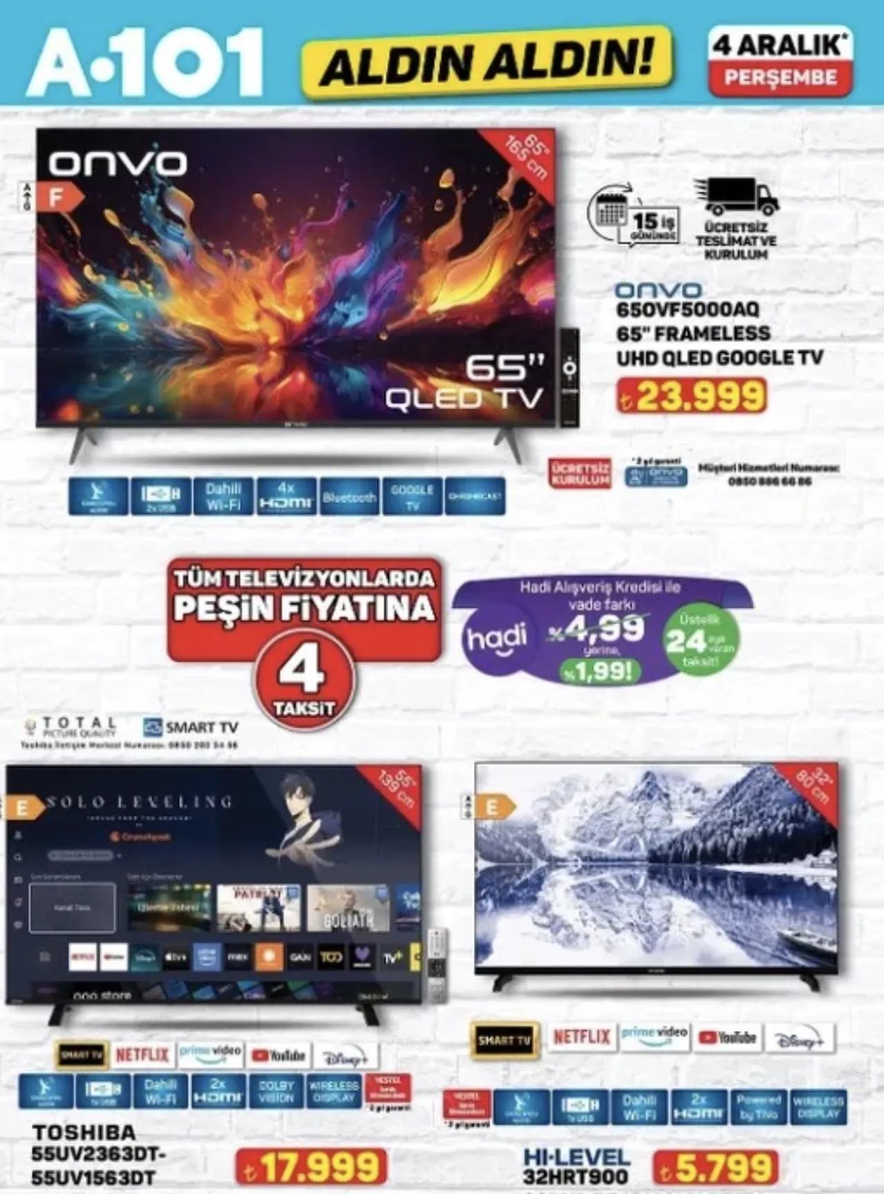 A101de birçok ürün satışa çıktı! İşte, 4 Aralık 2025 A101 aktüel indirim listesi...