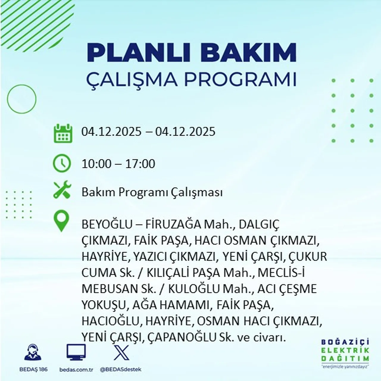 BEDAŞ ve AYEDAŞ İstanbul elektrik kesintisi! 4 Aralık İstanbul'da elektrikler ne zaman gelecek?