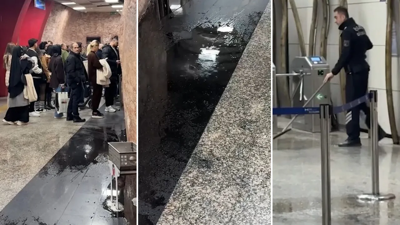 Vezneciler Metro İstasyonu tavanından su aktı