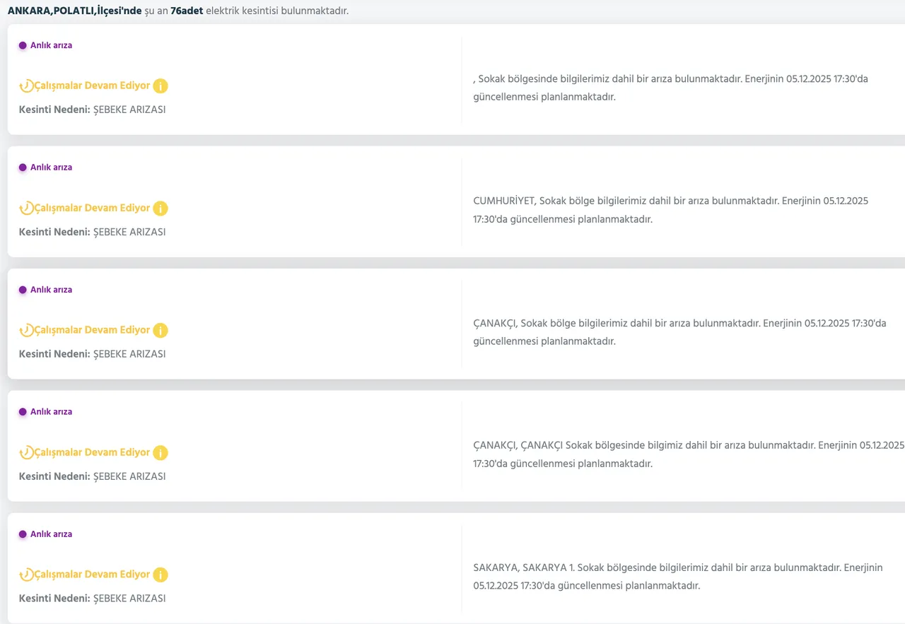 5 Aralık Ankara kesinti listesi! Elektrikler ne zaman gelecek? Gözler Başkent EDAŞa çevrildi