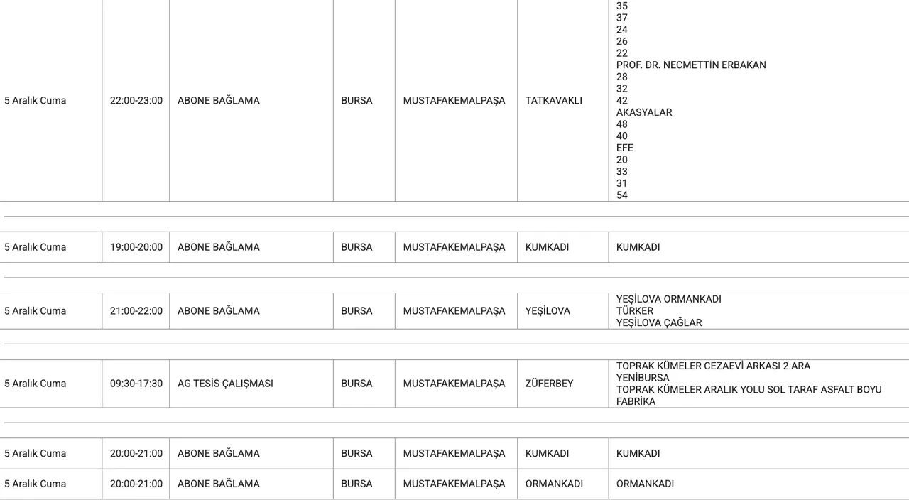 5 Aralık UEDAŞ Bursa elektrik kesintisi sorgulama: Bursada elektrikler ne zaman gelecek, saat kaçta?