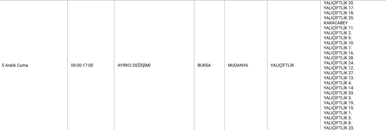 5 Aralık UEDAŞ Bursa elektrik kesintisi sorgulama: Bursada elektrikler ne zaman gelecek, saat kaçta?