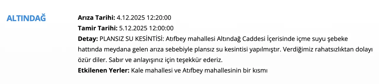 ASKİ su kesintisi! Ankara sular ne zaman gelecek? Polatlı, Elmadağ, Nallıhan su kesinti saatleri