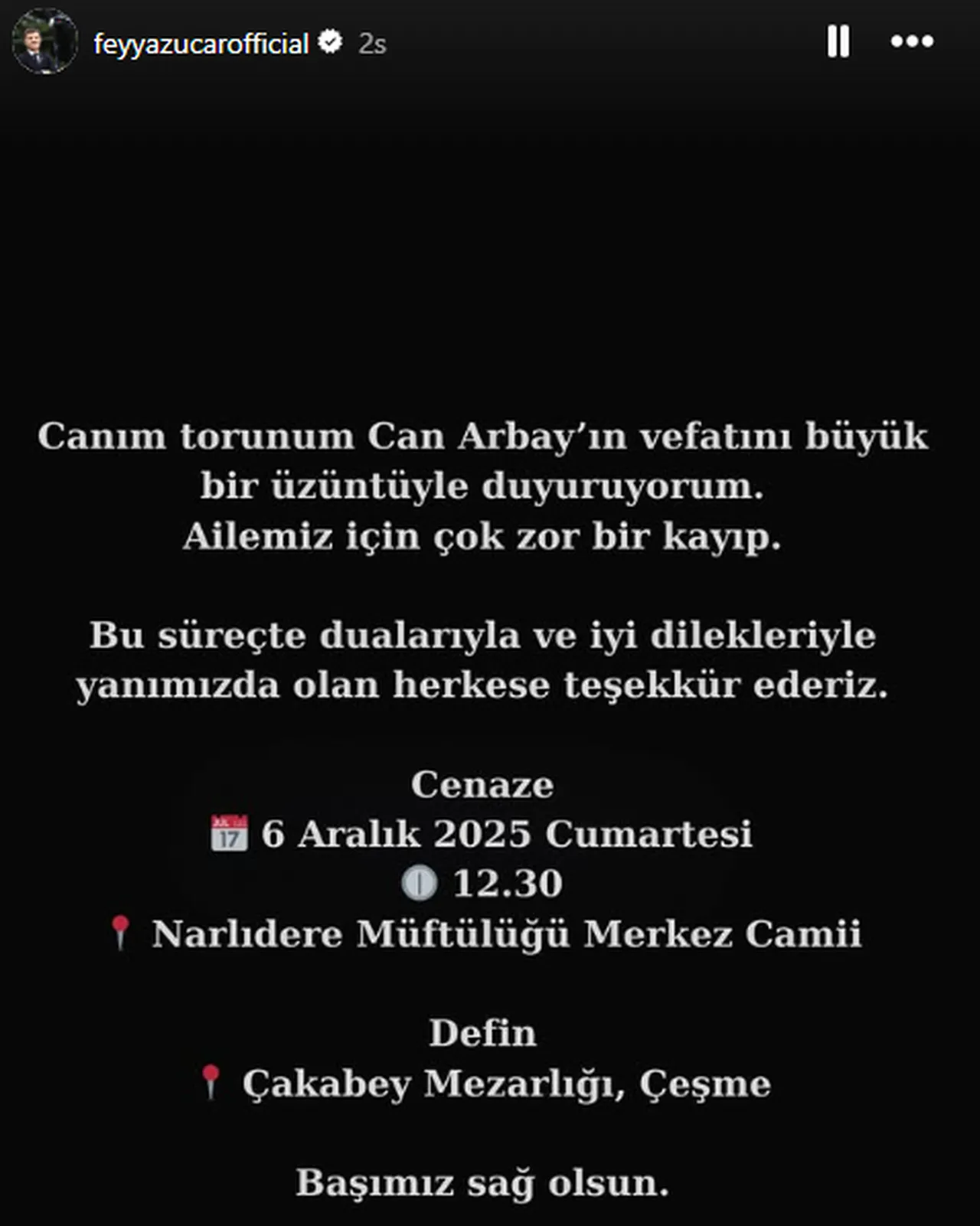 Feyyaz Uçar'ın paylaşımı