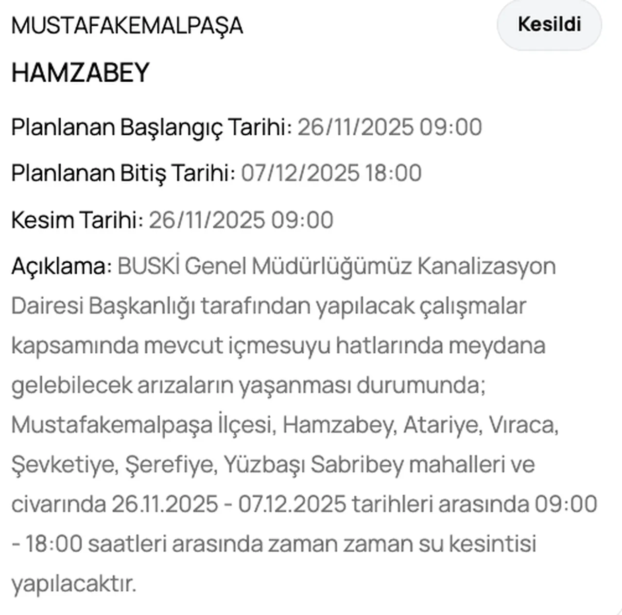 BUSKİ su kesintisi 5 Aralık 2025! Bursada sular ne zaman gelecek?