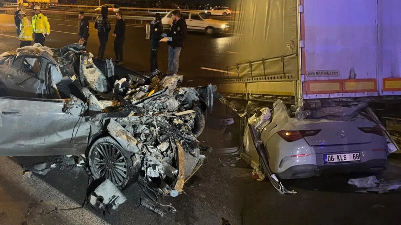 Ankara'da korkunç kaza! Lüks araç, tırın altına girdi: 2 ölü, 1 yaralı