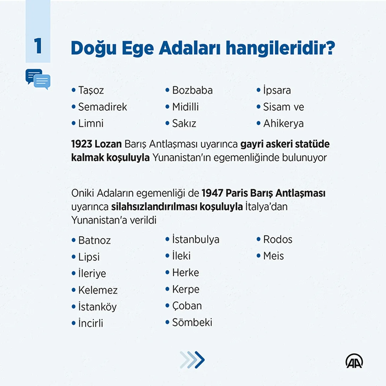 Doğu Ege adalarını silahlandırdığını reddetmeyen Atina, bunun "kendini savunma hakkı" olduğunu ileri sürüyor.