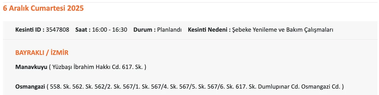 Başkent EDAŞ elektrik kesintisi sorgulama! 6 Aralık Cumartesi Ankarada elektrikler ne zaman gelecek?