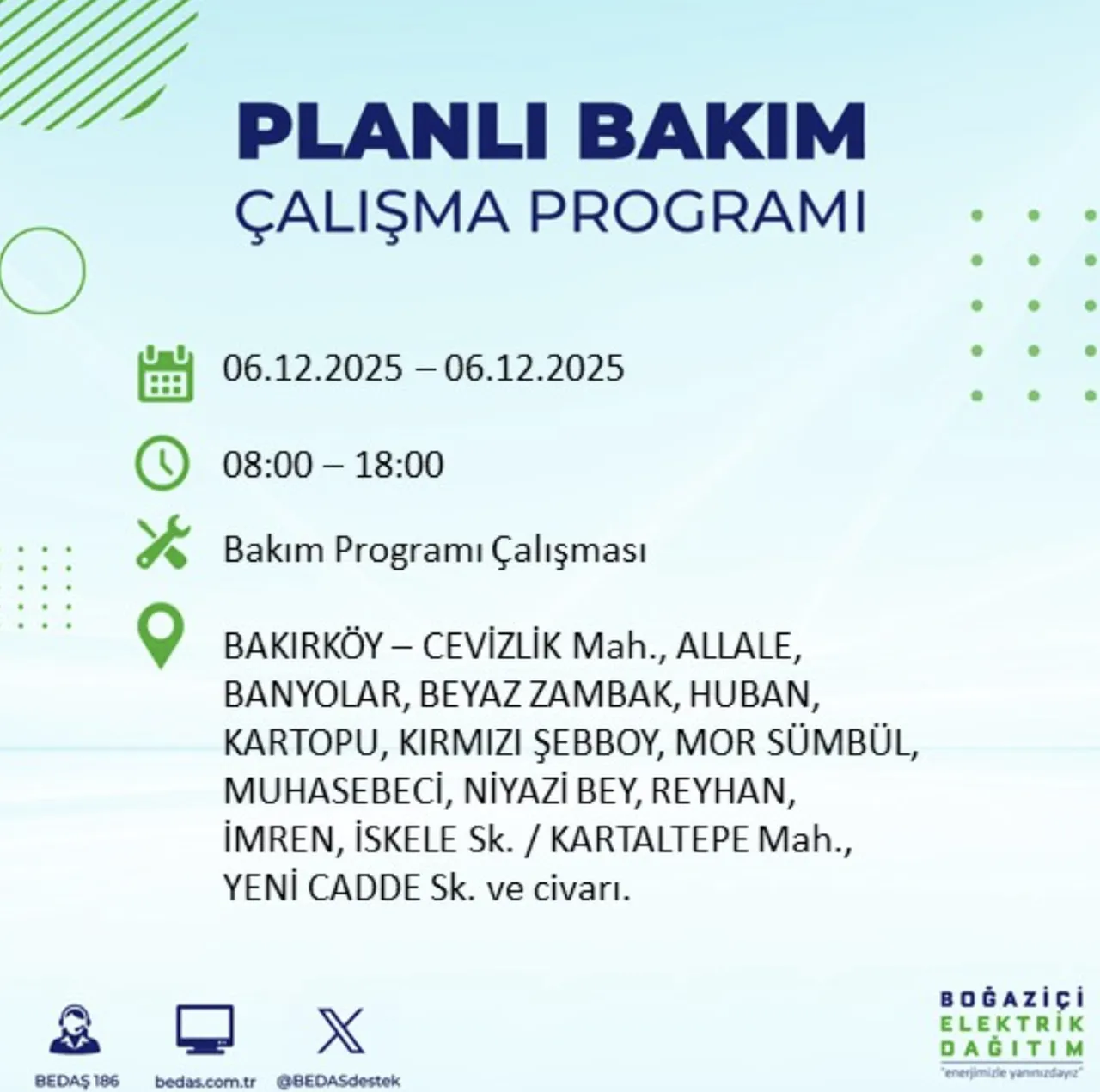 İstanbul elektrik kesintisi sorgulama! 6 Aralık Cumartesi İstanbulda elektrikler ne zaman gelecek?