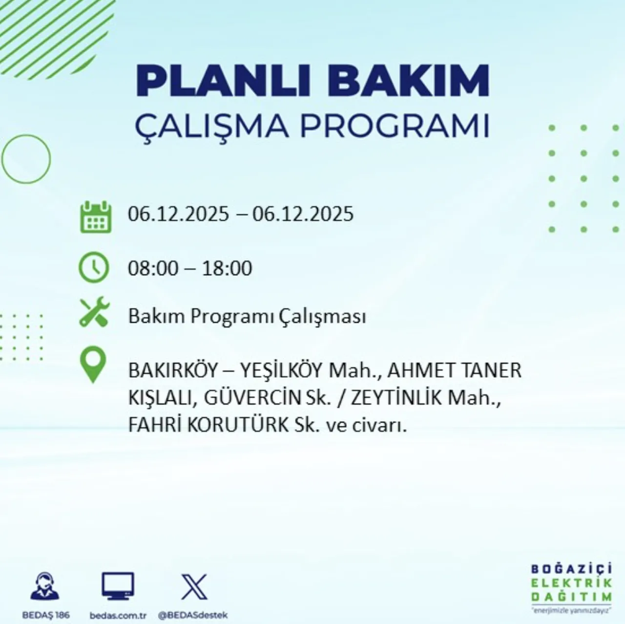 İstanbul elektrik kesintisi sorgulama! 6 Aralık Cumartesi İstanbulda elektrikler ne zaman gelecek?
