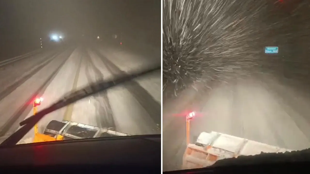 Kar bir anda bastırdı, 10 santime ulaştı! Ekipler çalışma başlattı