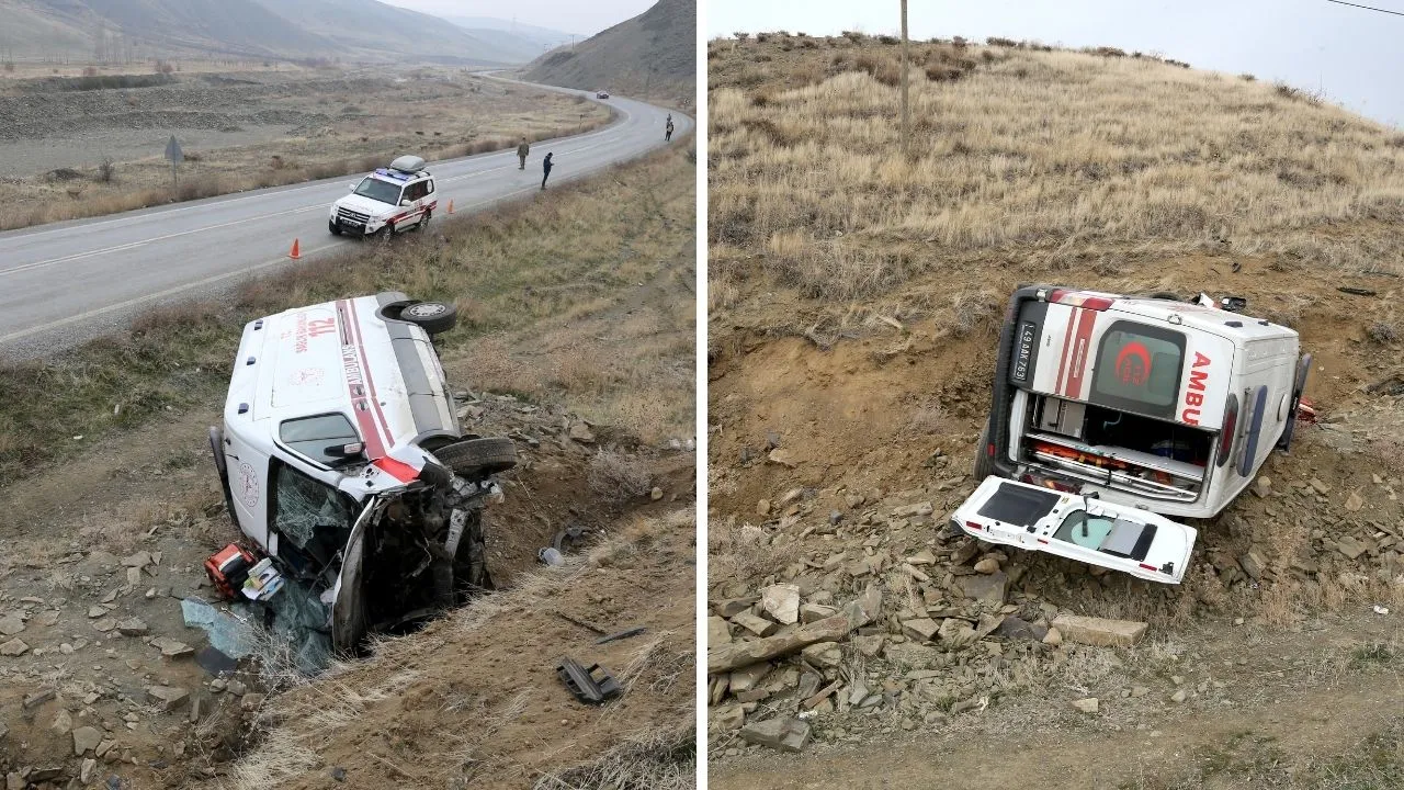 Muş'ta ambulans devrildi! 3 sağlık personeli yaralandı