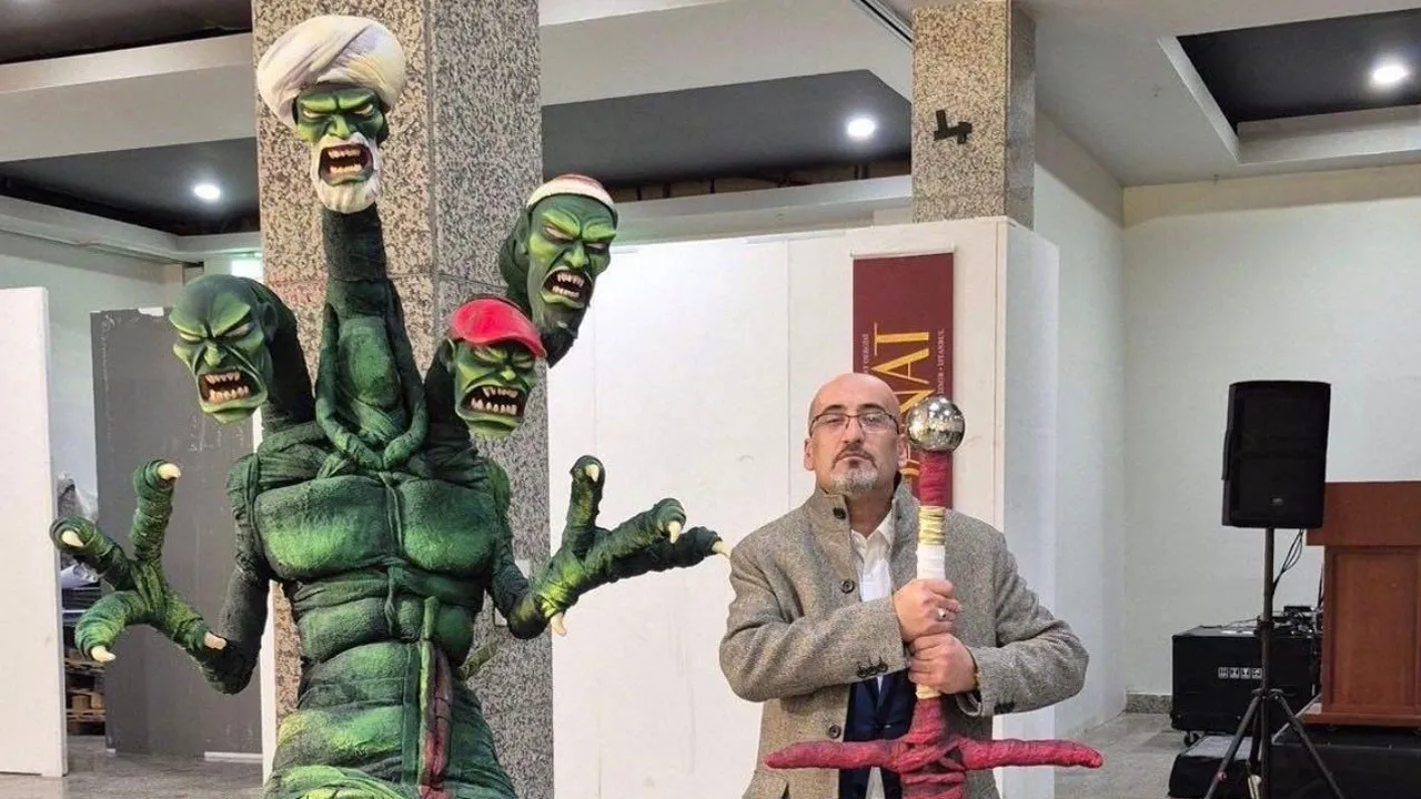 Sanat eseri dedikleri 'ucube' ile inananları hedef aldılar! Tahrik tutmadı, fitneci tutuklandı