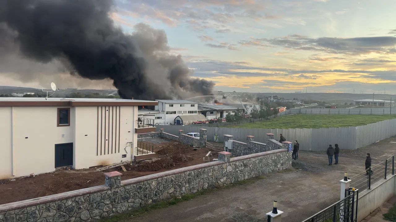 Tuzla'da kauçuk fabrikasında yangın! Dumanlar gökyüzünü kapladı