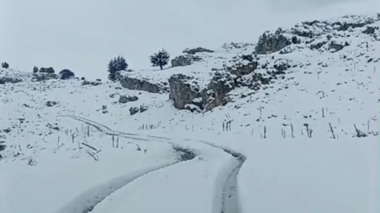 Erdemli ilçesinde kar yağışı