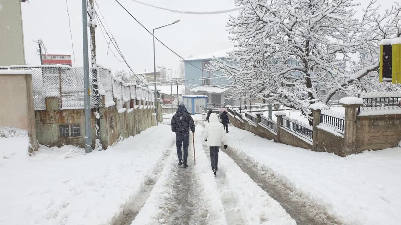 Başkale'de köy yolları kapandı, araçlar karla kaplandı