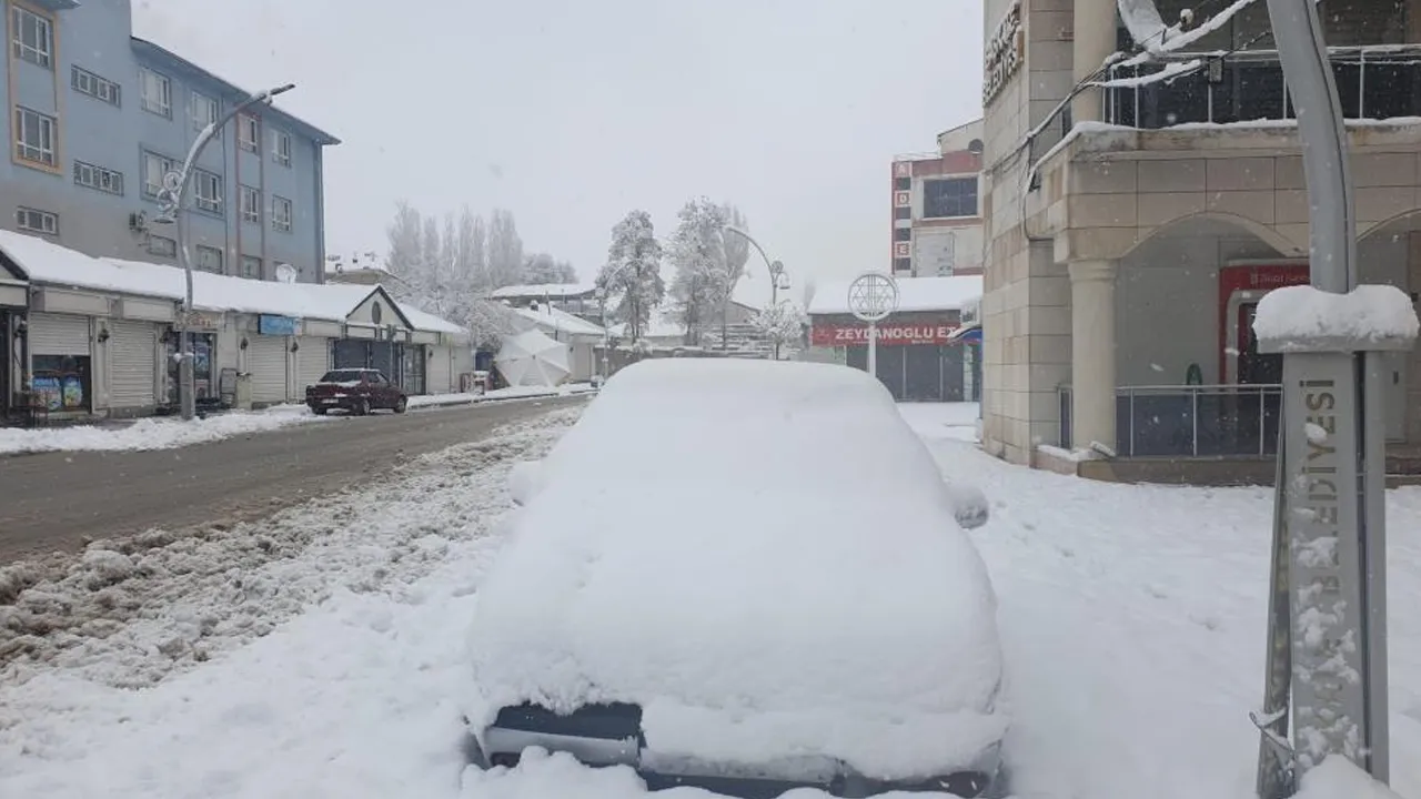 Başkale'de köy yolları kapandı, araçlar karla kaplandı