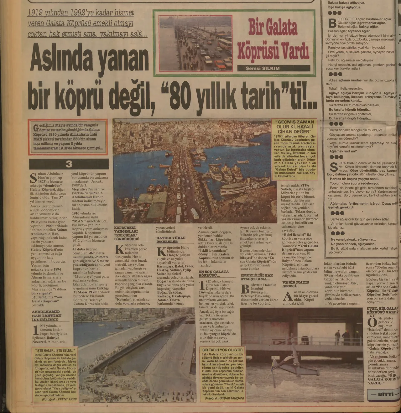 Bir tarih alevlere teslim oldu! Galata Köprüsünün 35 yılı önceki üzücü hikayesi