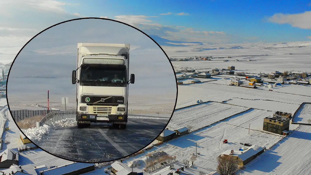  Kars’ı kar esir aldı! Tır sürücüsü 1 saat boyunca mahsur kaldı