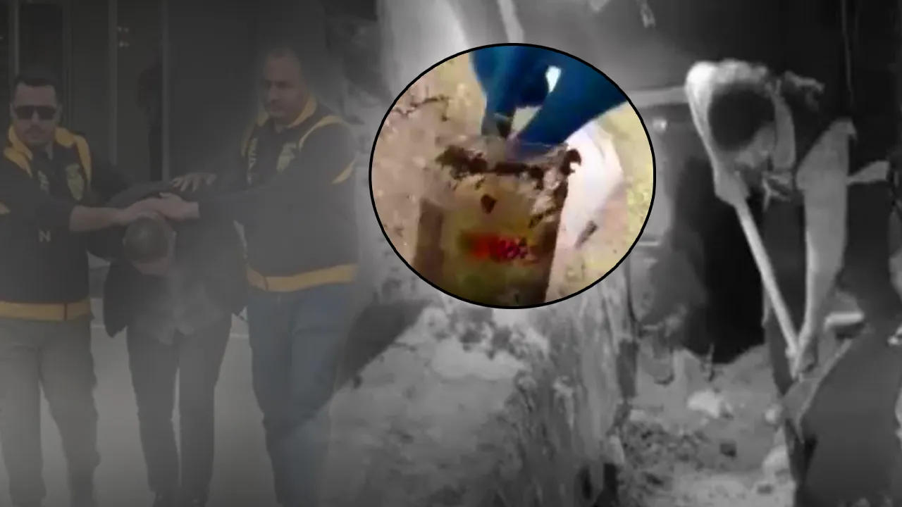 Toprağa gömülü kavanozdan çıkan el bombası ve patlayıcı polisi şoke etti 