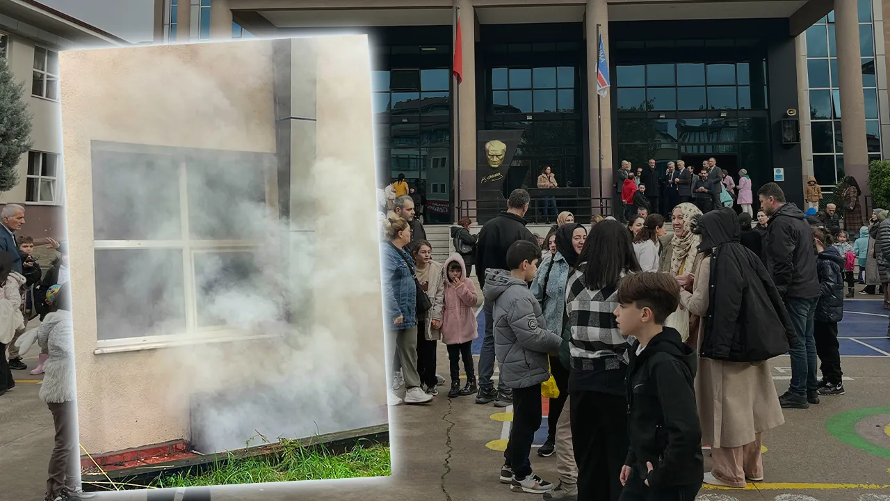 İlkokulda panik anları! Yangın çıktı, öğrenciler tahliye edildi 