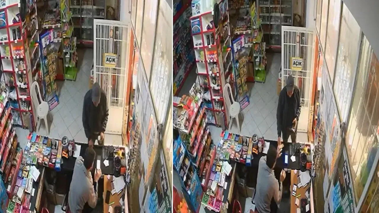 Marketten alışveriş yaparken kameralara yansımıştı