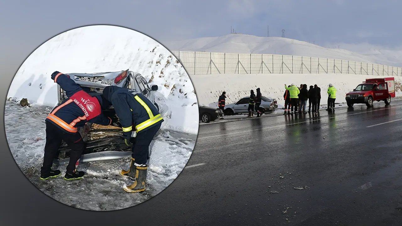 Van'da zincirleme kaza! 5 kişi yaralandı 