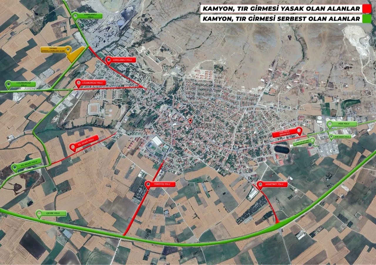 Şehir merkezine tır yasağı! Pınarhisarda kurallar değişiyor