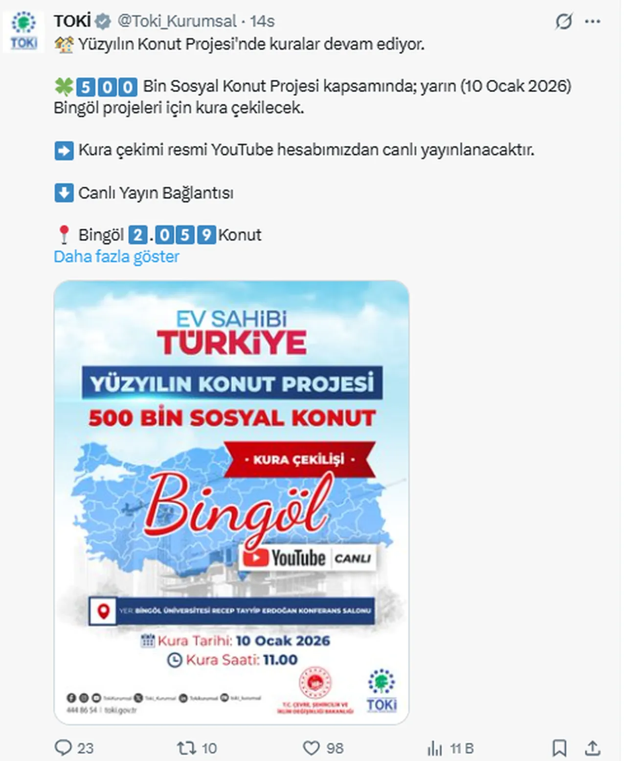 Bingöl TOKİ kura sonuçları açıklanıyor! TOKİ Bingöl konutları kura sonuçları isim listesi sorgulama