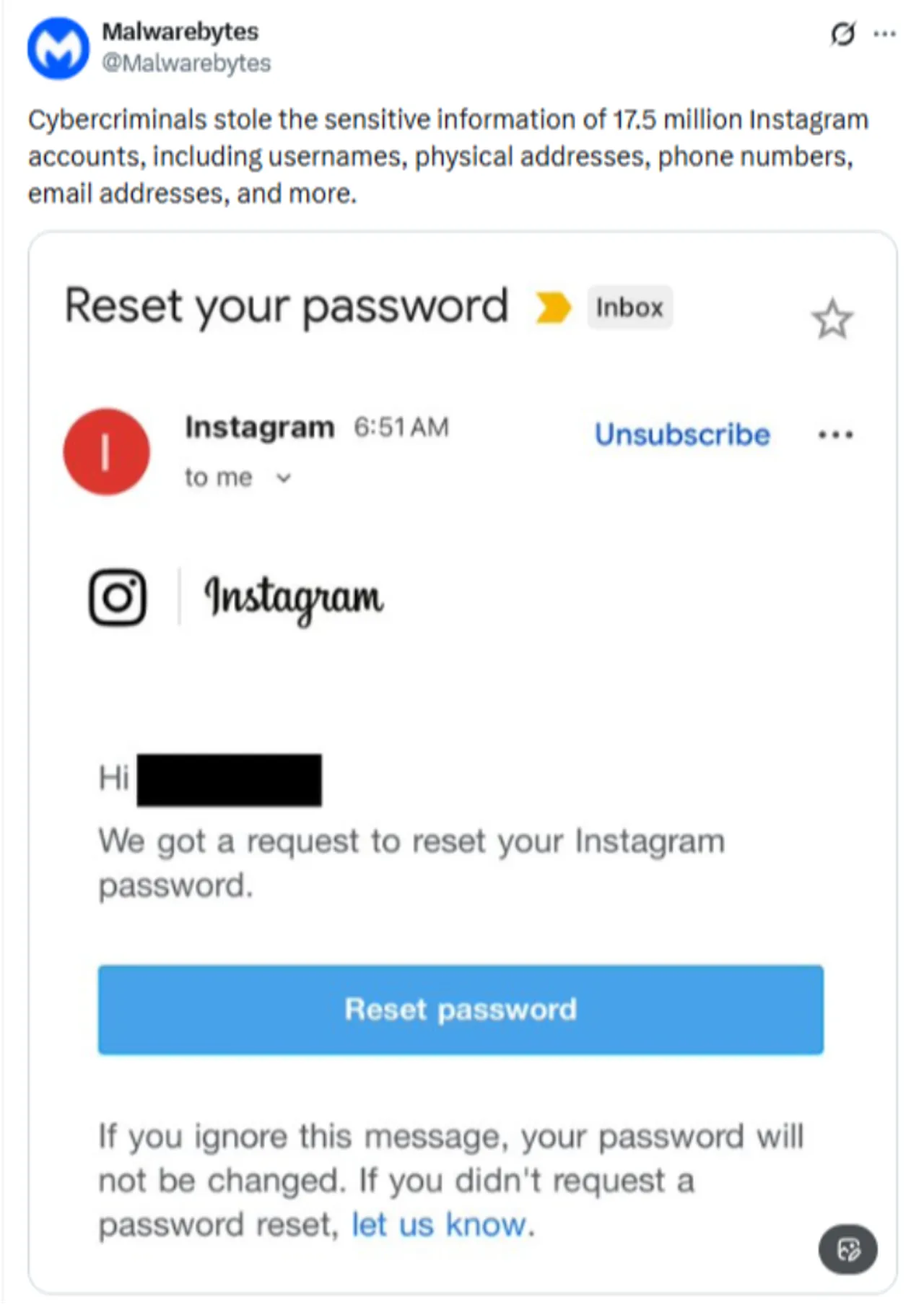 Şifre sıfırlama mailleriyle deşifre oldu! Instagram’da 17,5 milyon kullanıcının bilgileri risk altında