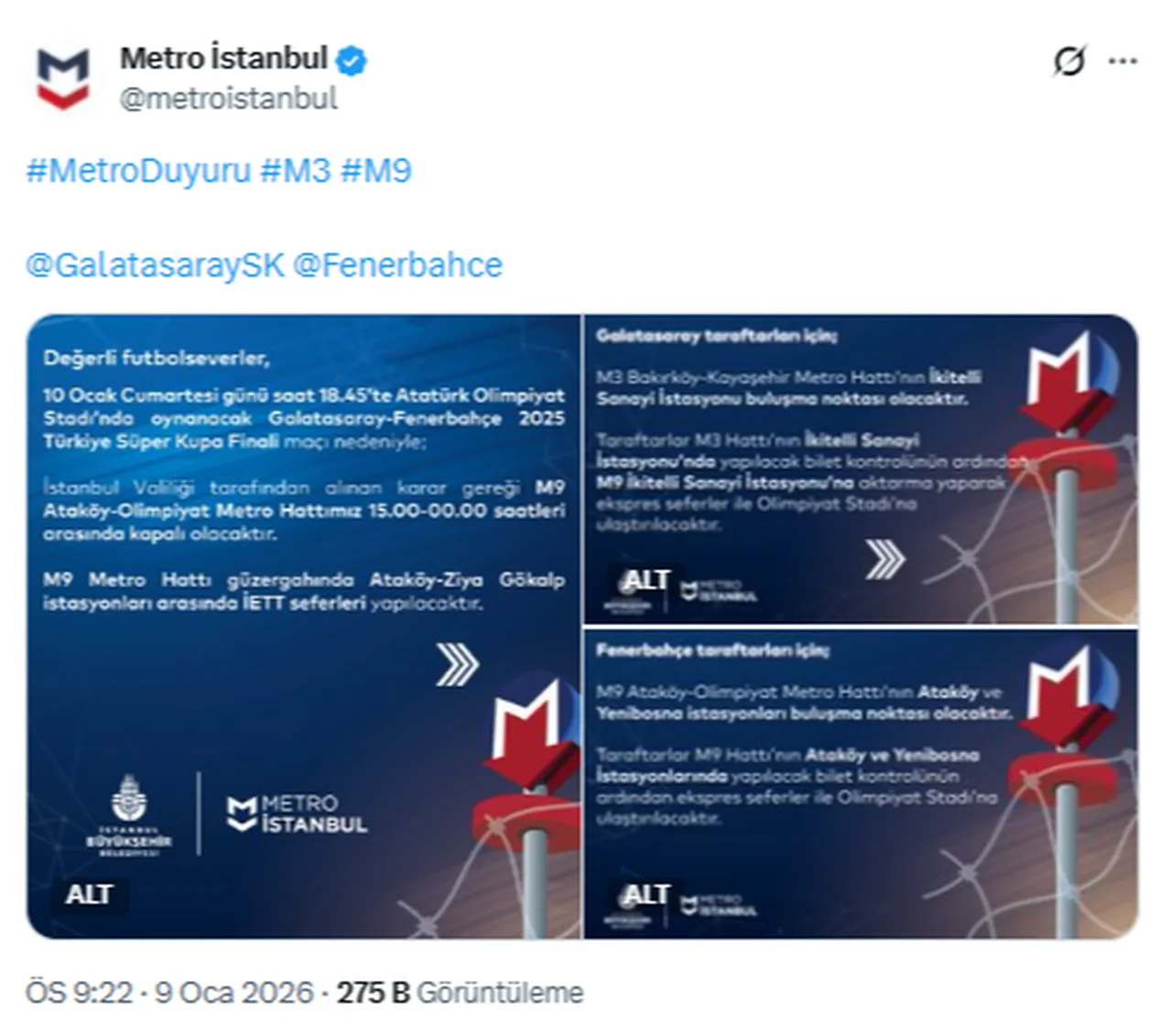 UYMden açıklama geldi! İstanbulda M9 metrosu neden kapalı, saat kaça kadar kapalı olacak?