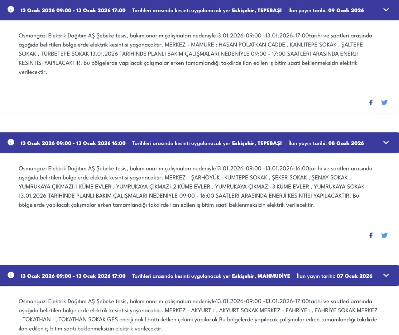 Eskişehir elektrik kesintisi: 12-13 Ocak Eskişehirde elektrikler ne zaman gelecek? OEDAŞ planlı kesinti listesi