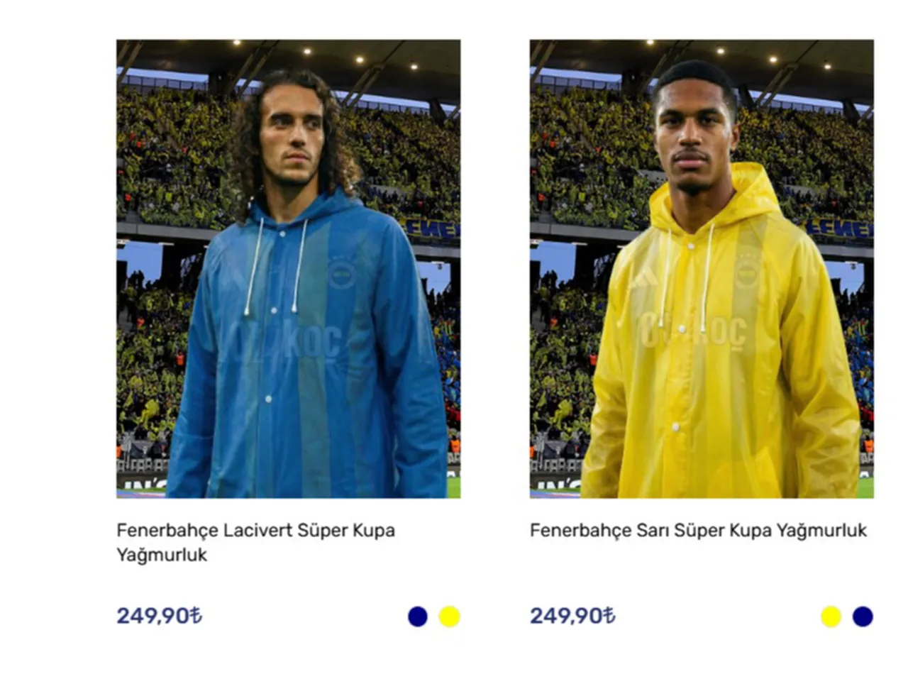 Fenerbahçe, Süper Kupa'ya damga vuran yağmurlukları 250 TL'den satışa çıkardı.