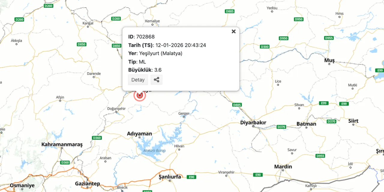 Malatyada deprem mi oldu son dakika? 12 Ocak AFAD deprem verilerini duyurdu!