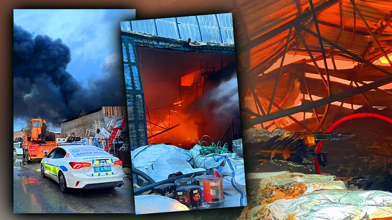  Mersin’de plastik madde deposunda yangın! Ekiplerin müdahalesi sürüyor 