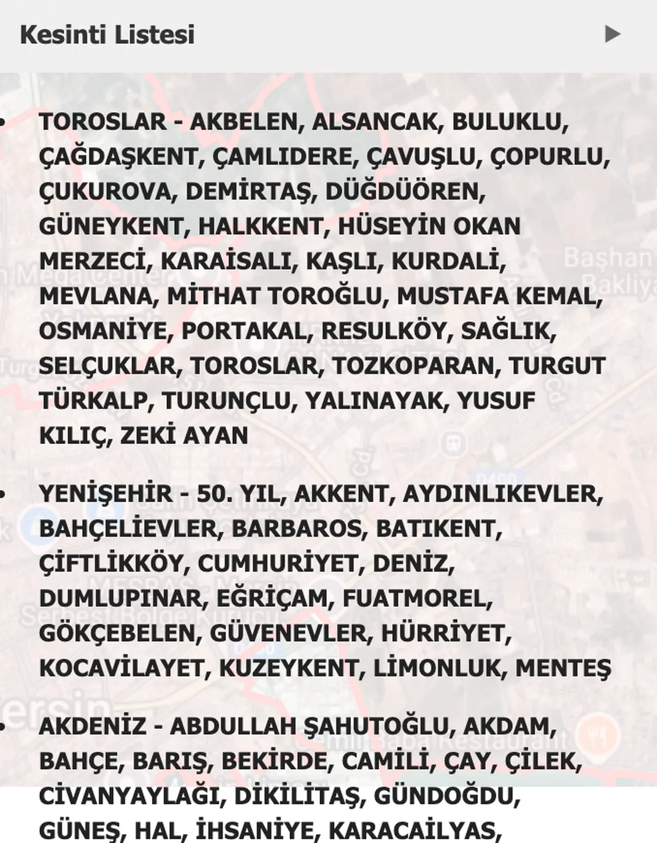 14-15 Ocak MESKİ duyurdu! Mersinde sular ne zaman gelecek? (Yenişehir, Toroslar, Akdeniz)