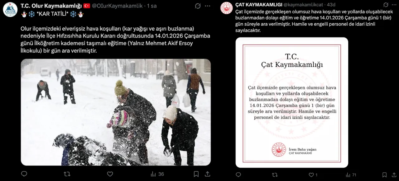 14 Ocak Çarşamba tatil olan iller! Yarın okullar tatil mi?