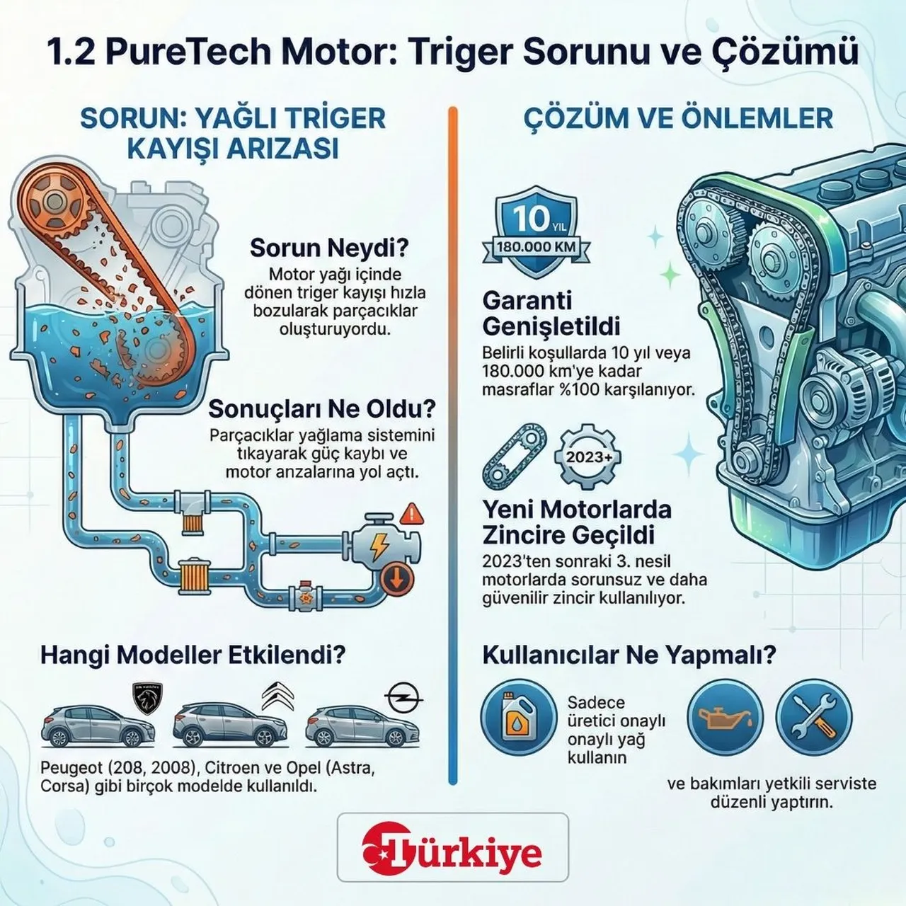 Araç almadan önce gerçeğini öğrenin! 1.2 PureTech motor triger sorunu nedir? Yeni model Peugeot, Citroen ve Opel’lerde yağlı triger kayışı var mı?