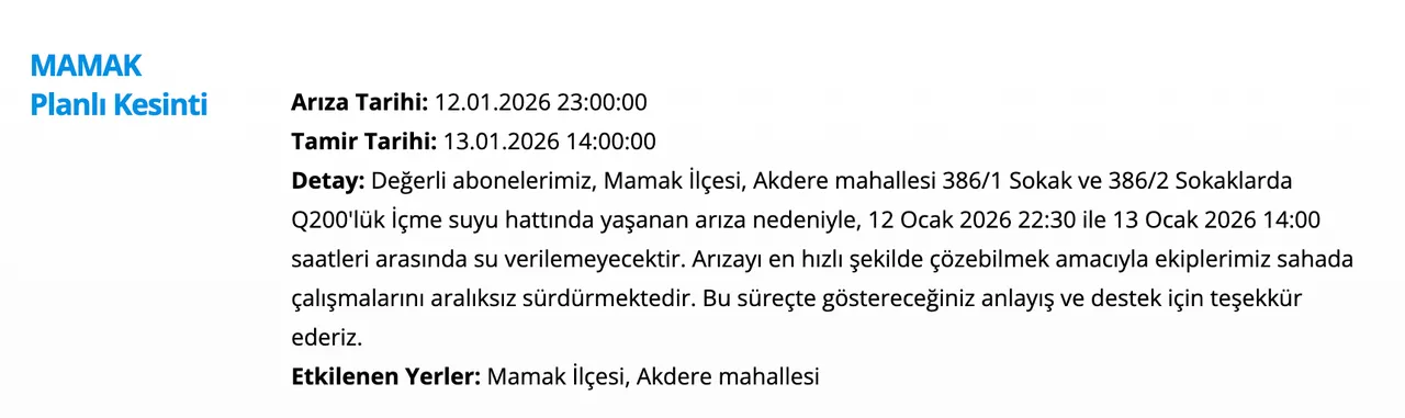ASKİden yeni su kesintisi duyurusu: Ankarada sular ne zaman verilecek? (Mamak, Altındağ, Pursaklar)