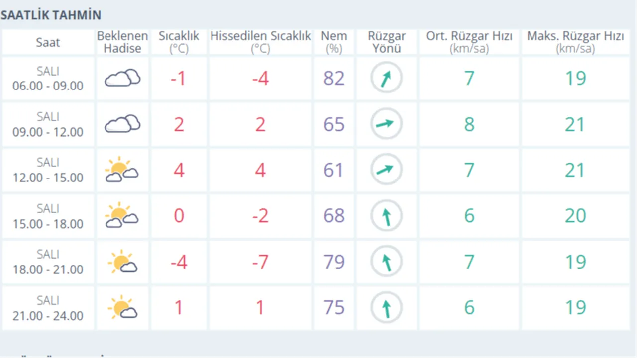 13 Ocak 2026 Bursa Hava durumu