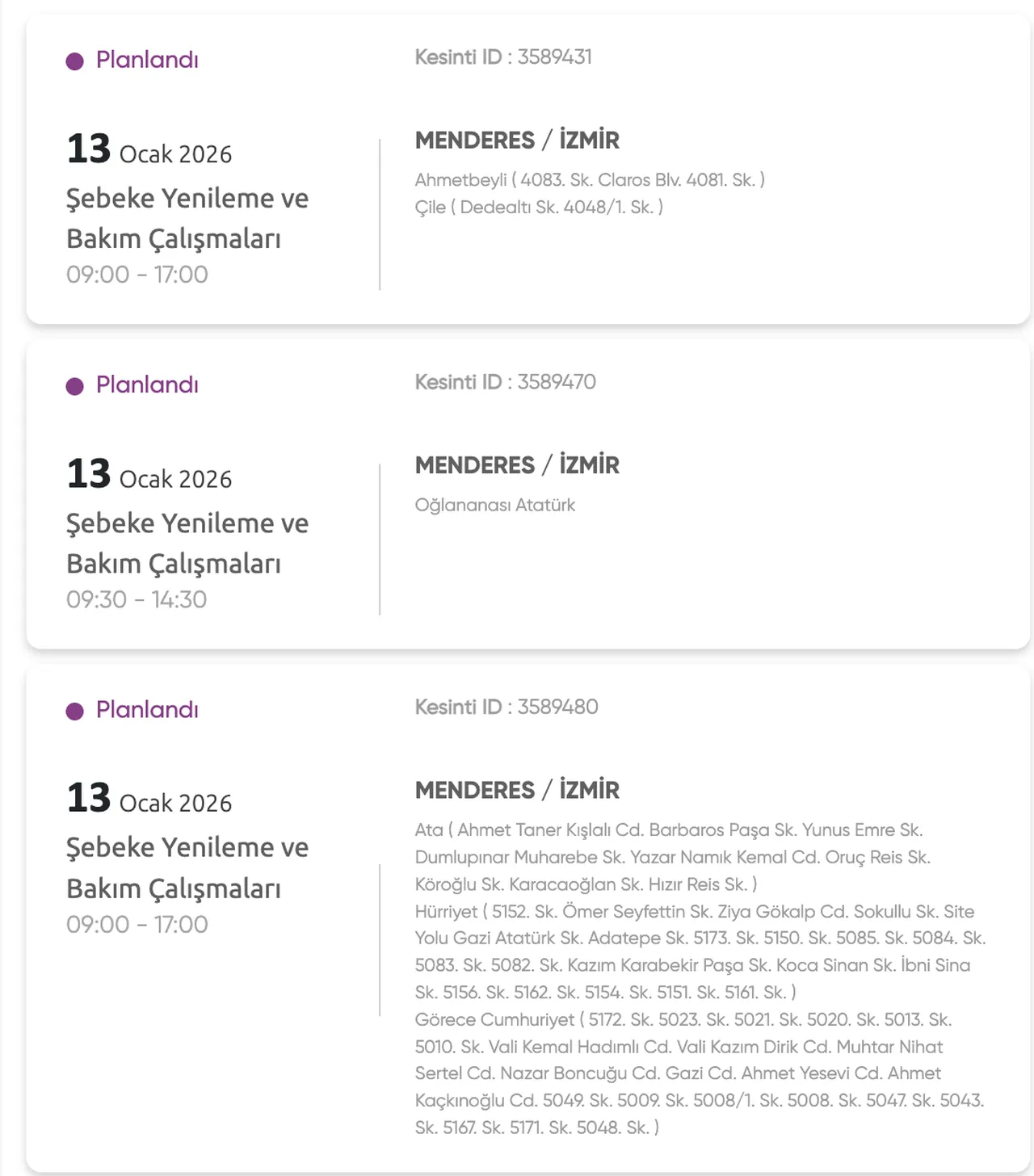 İzmir elektrik kesintisi: 13 Ocak İzmirde elektrikler ne zaman gelecek? Gediz Elektrik güncel kesinti listesi