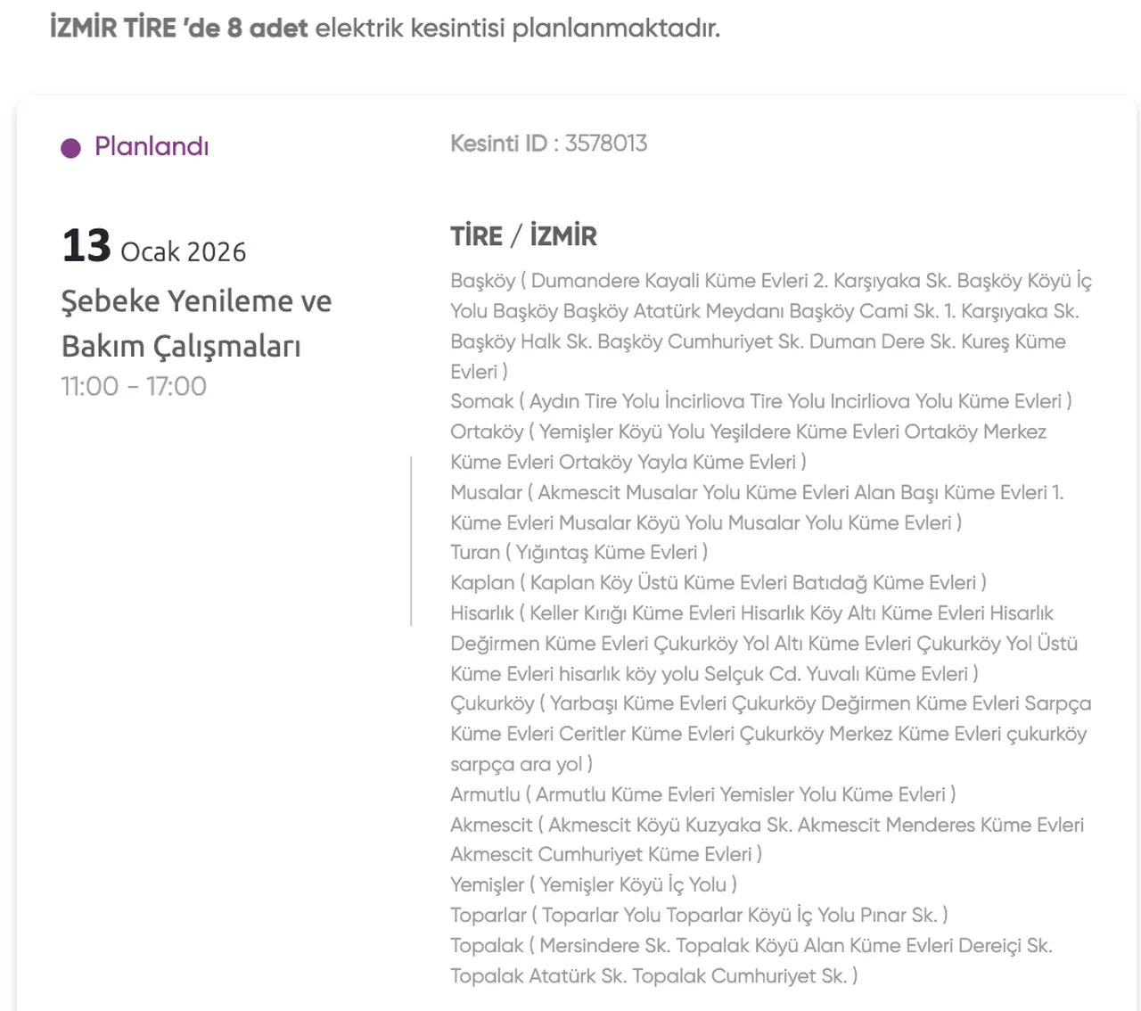 İzmir elektrik kesintisi: 13 Ocak İzmirde elektrikler ne zaman gelecek? Gediz Elektrik güncel kesinti listesi