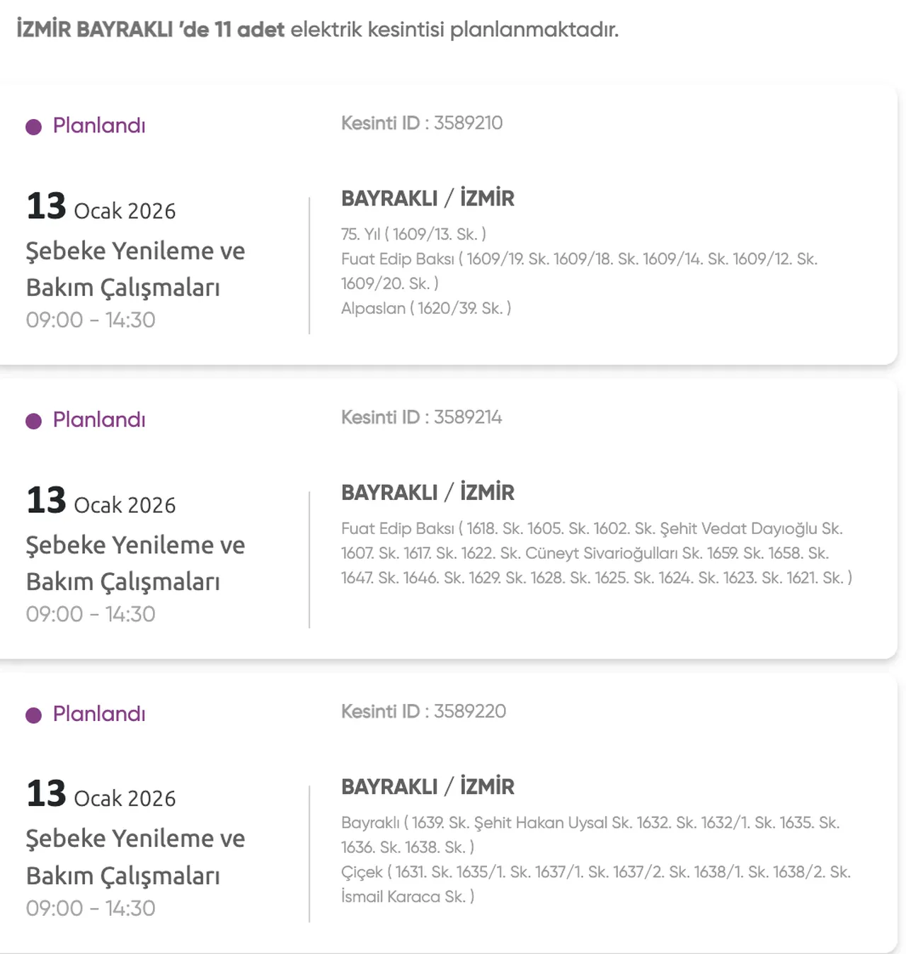İzmir elektrik kesintisi: 13 Ocak İzmirde elektrikler ne zaman gelecek? Gediz Elektrik güncel kesinti listesi