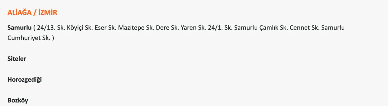 14 Ocak İzmirde (Ödemiş, Çeşme, Bornova, Buca) elektrikler ne zaman gelecek? Gediz Elektrik kesinti listesii