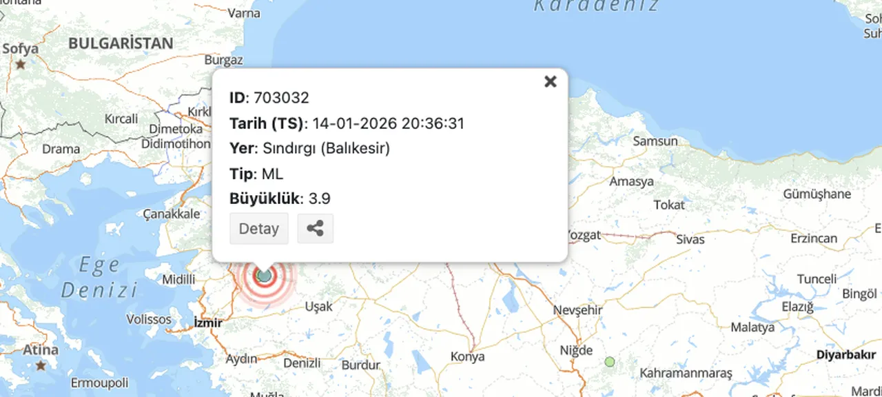 Balıkesir'de deprem mi oldu son dakika? 14 Ocak AFAD ve Kandilli Rasathanesi son depremler