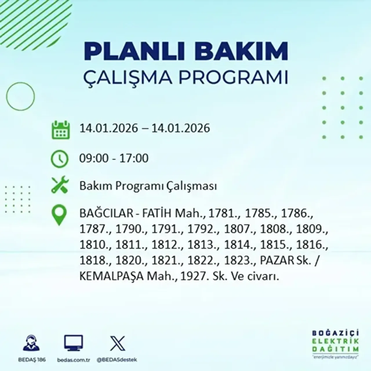  İstanbul'da bugün elektrik kesintisi yaşayan ilçeler